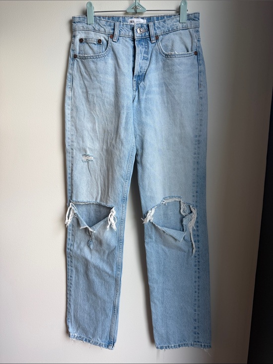 Zara Denim - Zara Light Blue Distressed Boyfriend Jeans